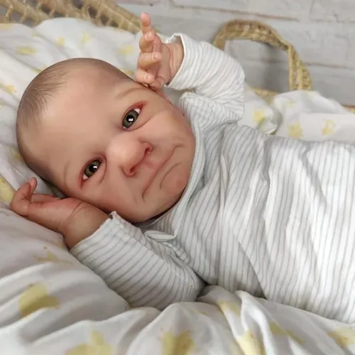 49cm wieder geborene Puppen Neugeborene Baby puppe wachen weichen Körper lebensechte 3D-Haut mit