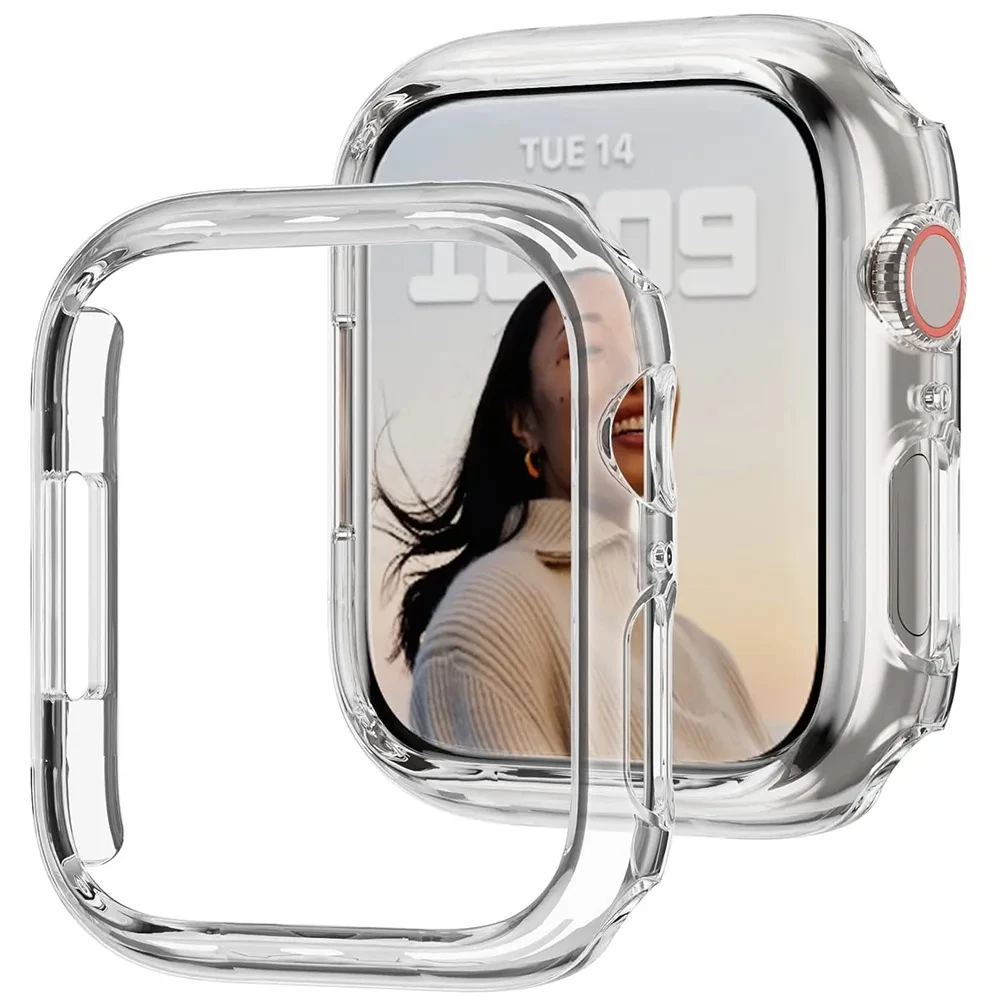 Abdeckung für Apple Watch Gehäuse 45 mm 41 mm 44 mm 40 mm 42 mm 38 mm 44 45 mm Zubehör PC-Schutz Stoßstange iWatch Serie 8 7 SE 6 5 4 3 9 Image