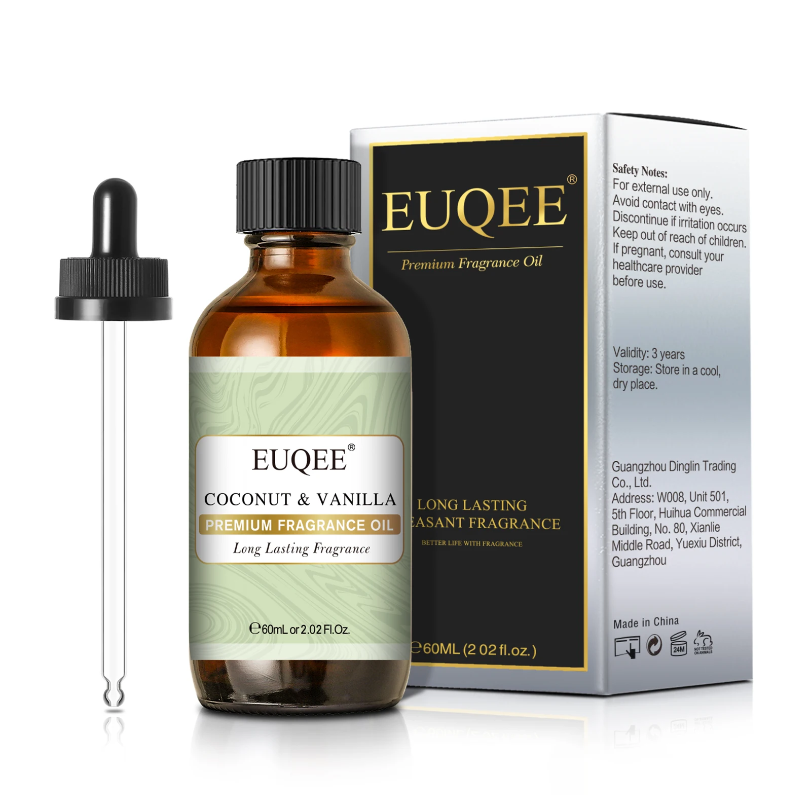 EUQEE 60 ml Duftöl der Blumenserie für Diffusor, Aromatherapie, Kokosnuss und Vanille, japanische Magnolie, Kaugummi, Freesienöle Image
