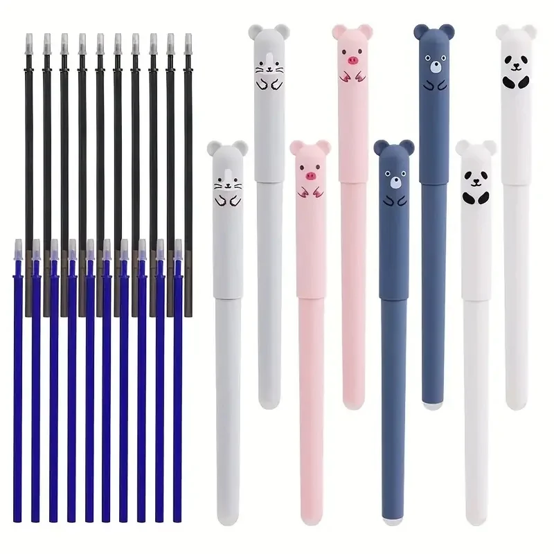 26 teile/satz Tiere Panda Löschbaren Gel Stifte Set 0,5mm Löschbaren Stift Minen Stangen Waschbar Griff Schule Bürobedarf Schreibwaren Image