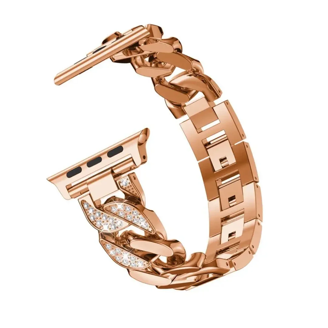 Für Apple Watch Band Ultra 2 49 mm 45 mm 41 mm 42 mm 38 mm 40 mm 44 mm Gliederarmband Corre iWatch Serie 9 8 7 6 5 4 se Diamantarmband Image