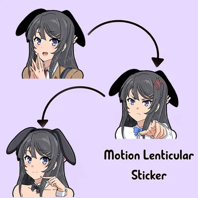 Sakurajima Mai Seishun Buta Yarou Motion Aufkleber Wasserdicht Aufkleber für Auto, Laptop, Koffer, Kühlschrank, etc Wand Aufkleber Geschenk Image