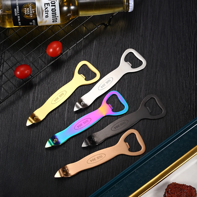 Flaschenöffner aus lebensmittelechtem Edelstahl 304, kreativer, kommerzieller, multifunktionaler Bieröffner für den Haushalt, Mundflüssigkeit, Dosenöffner Image