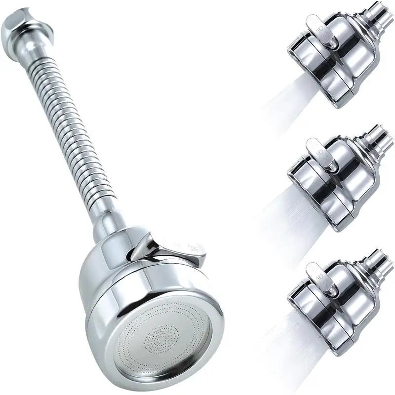 Buse de robinet d'eau, pulvérisateur de robinet rotatif à 360 degrés, 2/3 modes, extension de robinet de cuisine, aérateur, barboteur anti-éclaboussures, accessoires de cuisine