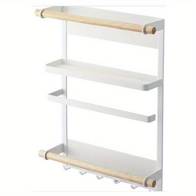 TEMU 1pc, Magnetic Spice Rack, Magnetic Shelf With Paper Towel Holder, Kitchen Refrigerator Storage Rack, Fridge Magnet Organizer Image