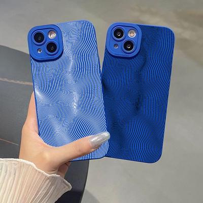 TEMU 2pcs Grid Graphic Silicone Phone Case For Iphone 11 14 Pro Max Xr Xs 7 8 6 Plus Mini Cll Pattern Luxury Matte Shockproof Soft Cover Cases Image