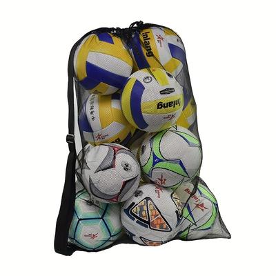 1pc Adjustable Mesh Sports Bag With Shoulder Strap - Holds Tennis, Soccer, Football, Volleyball, And Swimming Gear