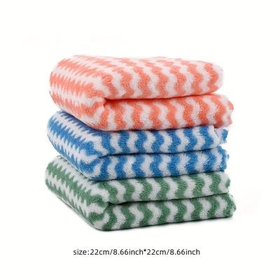 TEMU 10pcs, Dish Towel, Microfiber Cleaning Towel, Coral Fleece Dishcloth, Thickened Absorbent Scouring Pad, Kitchen Not Stick Cleaning Rag, Kitchen Supplies