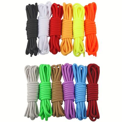 TEMU 12pairs Round Shoelaces Strings For Sneakers, Boots, Skateboarding And Hiking