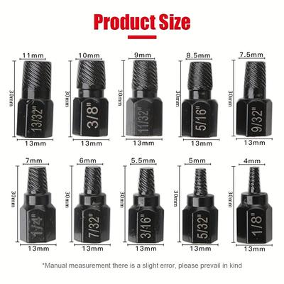 TEMU 10pcs Carbide Alloy Damaged Screw/nut/bolt Extractor Set - Secure, Quick, And Easy Removal With Hexagonal Head Drill Bits - Your Dismantling Solution! Image