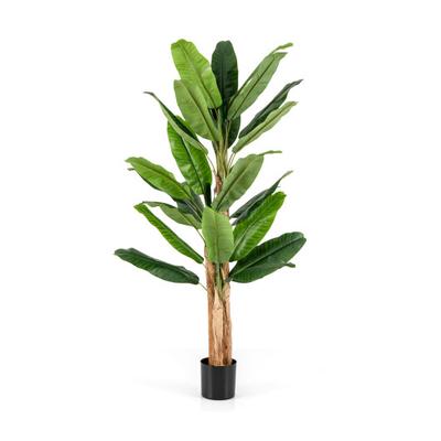 Costway 5.5/6.5 Feet Tall Artificial Banana Tree with 10/27 Large Leaves-6.5 ft