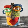 vaso da fiori brutalista astratto bellezza viso vaso da fiori colorato in resina con maniglie per un facile spostamento, arredamento artistico unico per piante da interno/esterno, regalo perfetto per gli amanti dell'arte e delle piante