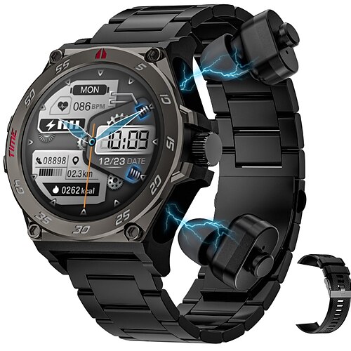 2024 Smart Watch TWS-Headset 2-in-1 Bluetooth-Anruf Outdoor-Sportuhr 400 mAh Akku Herzfrequenz Blutdruck Schlaf Smartwatch