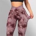 Per donna Pantaloni da yoga Leggings da yoga Vita Alta Yoga Allenamento in Palestra Pilates Collant Tinta a nodi Verde militare Borgogna Verde scuro Spandex Gli sport Abbigliamento sportivo
