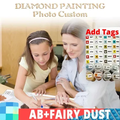 Fairy Dust AB Photo Custom! Full Square/Round Drill 5D DIY Diamond Painting Private custom Cross