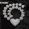 UWIN Heart Charms Necklaces for Women Iced Out Cubic Zirconia Heart Chokers Fashion Jewelry for Gift