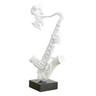 Statue visage saxophoniste avec saxophone blanc H62 cm - SONG