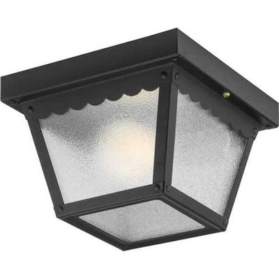 Progress Lighting 572717 - 1 Light Black with Textured Glass Wall Light Fixture (ONE-LIGHT CLOSE-TO-CEILING (P5727-31))