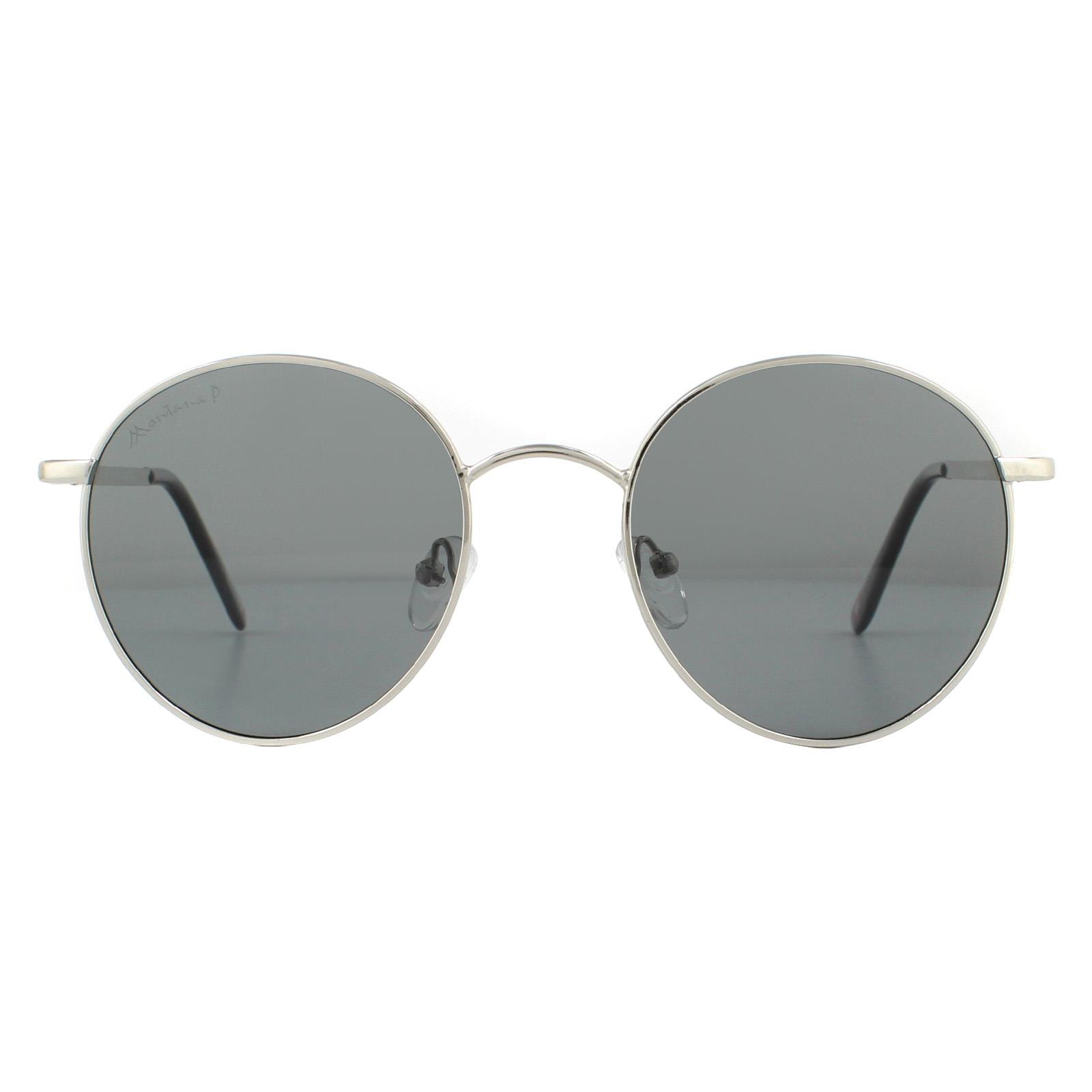 Montana Runde Unisex Silber Rauch polarisierte Sonnenbrille Image