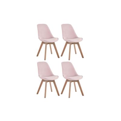 CLP 4er Set Besucherstühle Borneo Samt pink/natura Image
