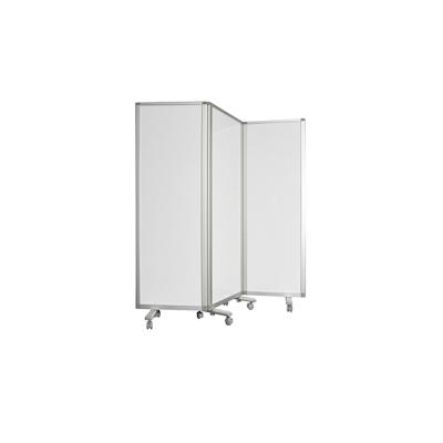 KARAT Stellwand doppelseitig - Mobile und faltbare Trennwand - Rahmen aus Aluminium - Whiteboard / 180 x 150 cm