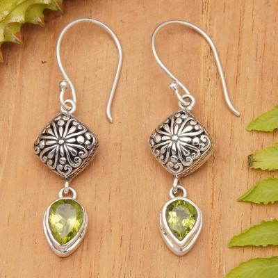 Heavenly Green,'Sterling Silver Dangle Earrings wi...