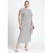 Plus Size Women's Easy Tee Dress by ELOQUII in Black White Stripe (Size 30/32)