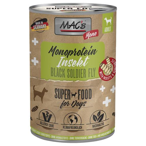 24x375g MAC's Mono Insekten Nassfutter für Hunde Insekten