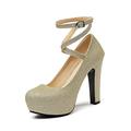 jonam High Heels Platform Heels High Heels Ladies Party Ladies Wedding Shoes (Color : Gold, Size : 8)
