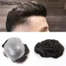 EVAaccusation SS-Perruque de Cheveux Humains pour Homme Toupet en PU Complet Système de
