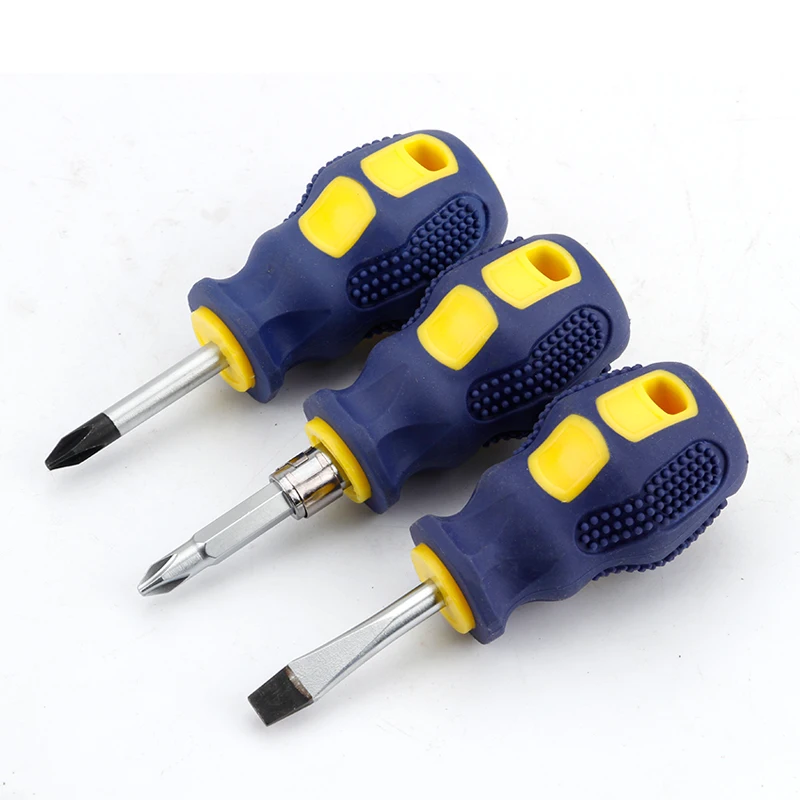 1 pz mini cacciavite multifunzione cacciavite a forma di croce con intaglio piatto strumenti di riparazione fai da te cacciavite magnetico corto piccolo
