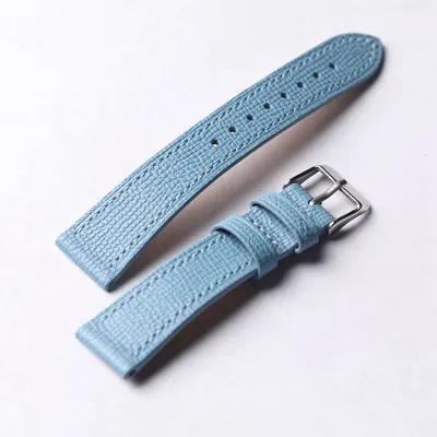 Handgefertigtes glascherblaues Echtlederarmband, 18 19 20 21 22, weiches und ultradünnes Kopf-Rindslederarmband, Herren-Vintage-Stil Image