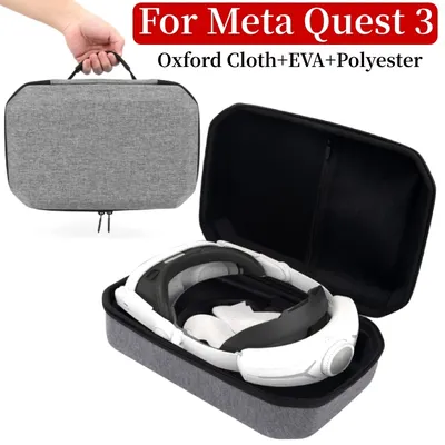 Hard Carry Case mit Objektiv abdeckung wasserdichte Travel Home Aufbewahrung tasche Mesh-Tasche für Meta Quest 3 vr Headset Game Controller
