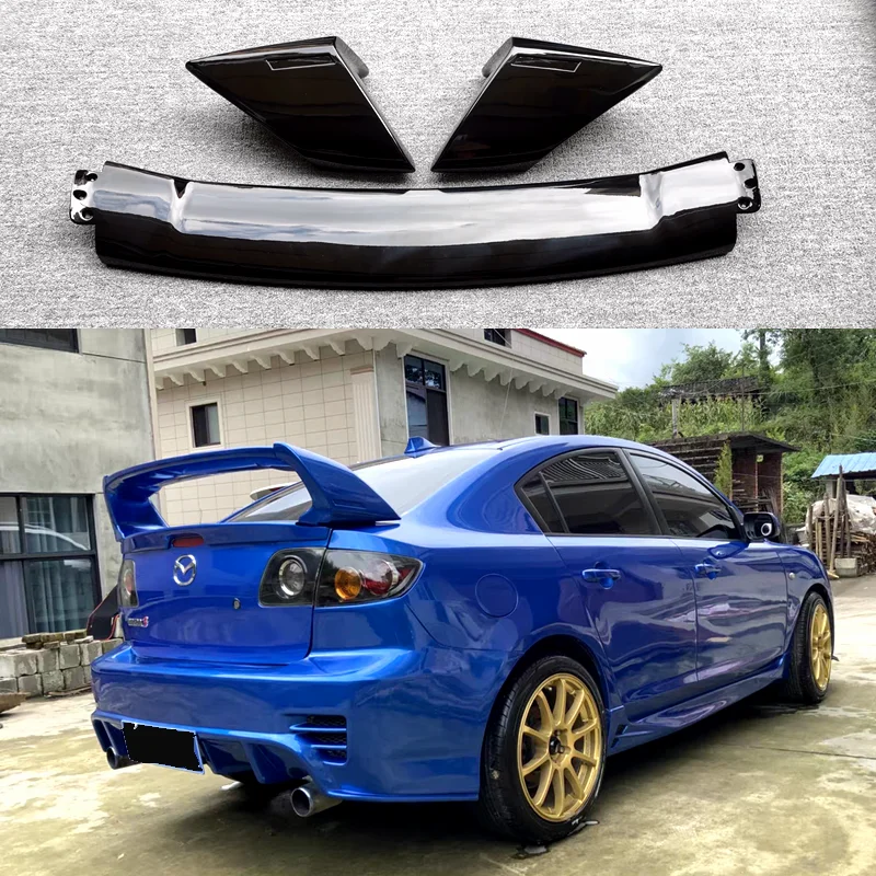 Für Mazda 3 ABS FD2 Spoiler 2006 2007 2008 2009 2010 2011 2012 2013 Dreiteiliger Mazda 3 Kofferraumspoiler Heckflügel Image