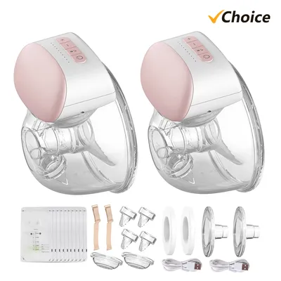 Bebebao BB-P1 2er Pack tragbare elektrische Milch pumpe Hände frei tragbare Brust becher 240ml bpa-frei 3 Modi 10 Saug stufen