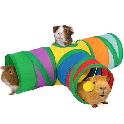 Small Pet Play Tunnel Foldable Tube, 3 Way S-shape...