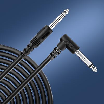 Guitar Instrument Cable 10ft, 20ft Right Angle 1/4-inch Ts To Straight 1/4-inch Ts 6.35mm Guitar Cord, 3m/6m For Guitar Bass Keyboard Effector Microphone Mixer