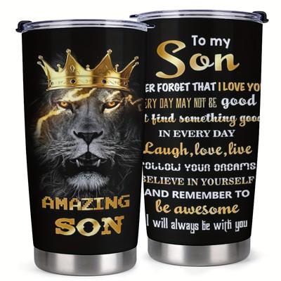 1pc To My Son Gifts Coffee Tumblers 20oz - Son Gifts From Mom, Dad Coffee Mug - Gifts For Grown Son Cup - Son Gifts - Birthday Gift Ideas For Sons