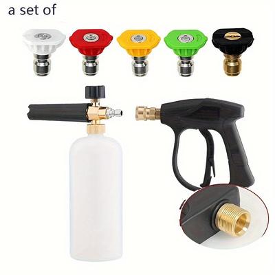 TEMU 1 Set High Pressure Washer Gun With Pa Foam Pot, Universal Spray Nozzle Car Wash Set, 1/4