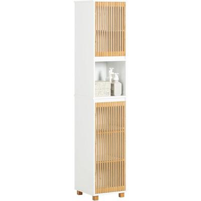 Sobuy - BZR127-W Hochschrank Badezimmer Schrank Badschrank schmal Badregal Badezimmerschrank Image