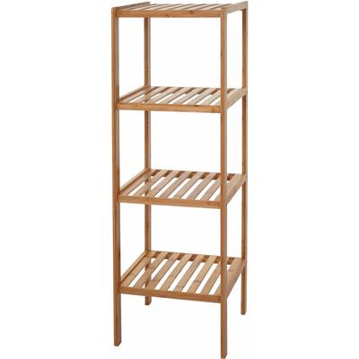 Neuwertig] Badregal HHG 550, Badezimmer Badschrank Standregal, Bambus 110x34x33cm Image