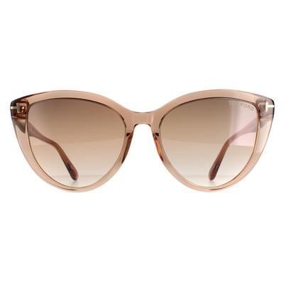 Tom Ford Cat Eye Womens glänzend hellbraun braun Spiegel FT0915 Isabella Sonnenbrille
