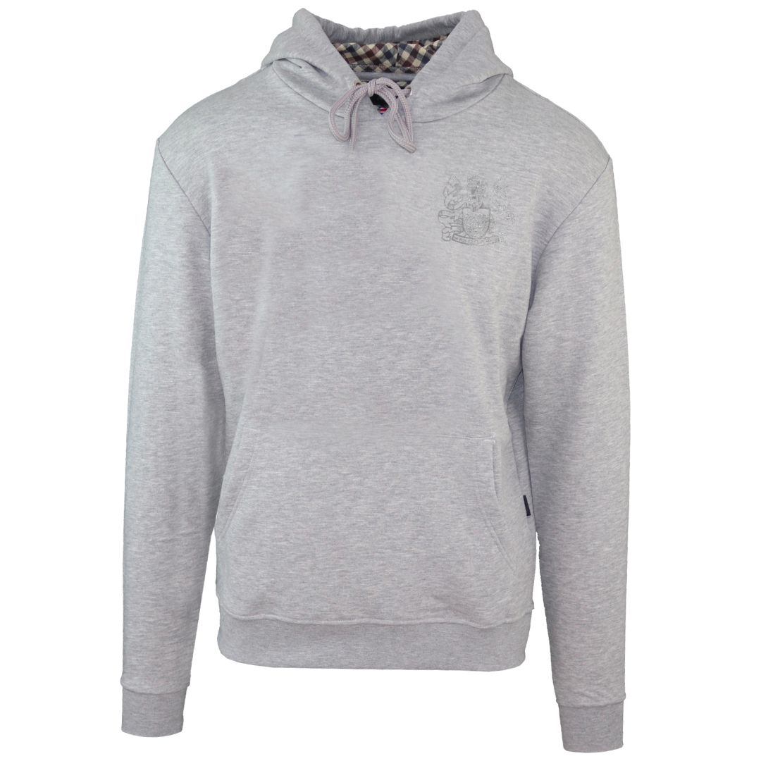 Aquascutum Monotone Aldis Emblem Logo Grau Hoodie Image