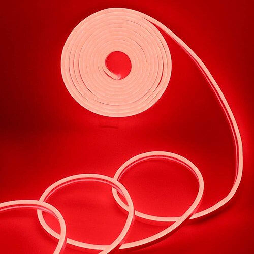 1m 2m 3M Flexible LED-Lichtleisten Neonstreifenlichter 120/240/360 LEDs 2835 SMD Warmweiß Weiß Rot LED Neonlichte Innen Party Urlaub Batterien angetrieben Image