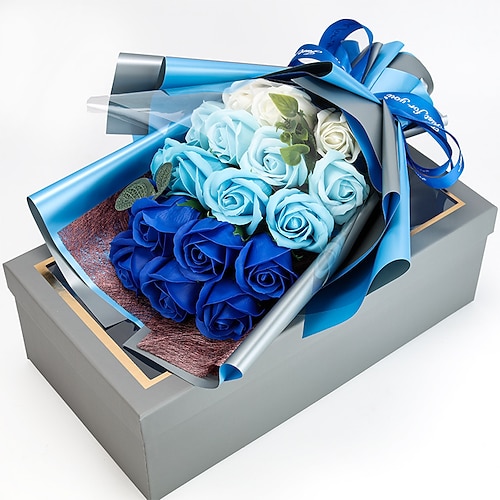 Geschenke zum Frauentag 18 Rosen Seifenbouquet Geschenkbox Qixi Valentinstag Geschenk Frauentag Muttertagsgeschenke für Mädchen Muttertagsgeschenk für Mama Weihnachtsgeschenk Image