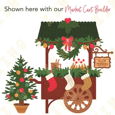 Christmas Market Cart Add-On Metal Craft Cutting Dies DIY Scrapbook Paper Diary Decoration Card