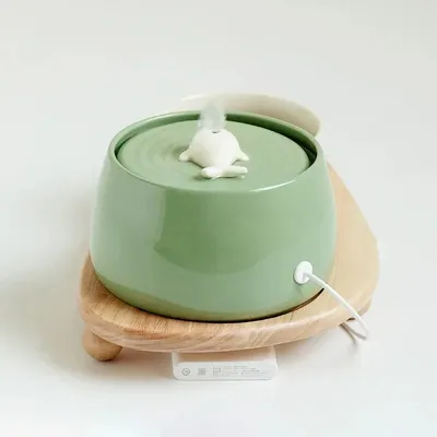 1.3 L Ceramic Cat Water Fountain USB Charging Pet Water Feeders Dogs Automatic Circulating