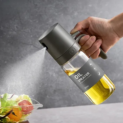 Oil Spray Bottle 250ml High Borosilicate Glass Cooking Oil Dispensers Olive Oil Sprayer Mister for