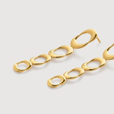 Gold Kissing Moon Cocktail Earrings