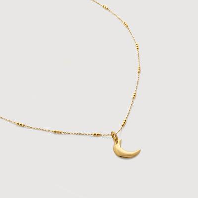 Crescent Moon Pendant Charm Necklace Set